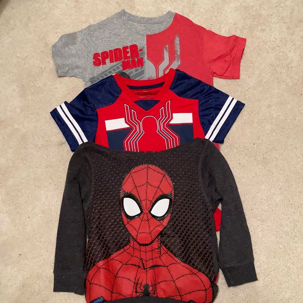 2 Spider-Man Shirts and a Spider-Man hoodie